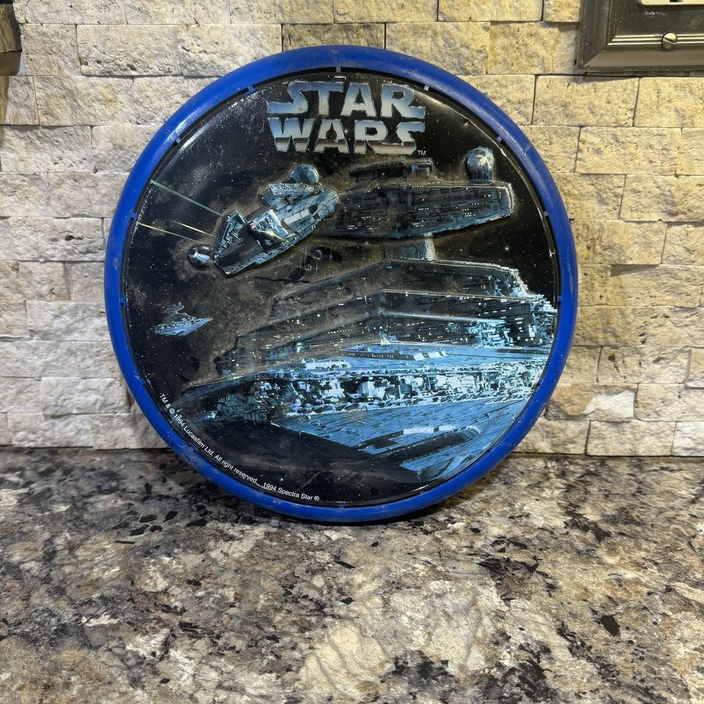Vintage 1994 Vintage Star Wars Milennium Falcon Star Destroyer Frisbee 9"